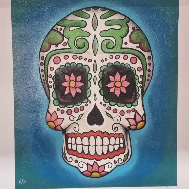 graffiti mural calavera mexicana